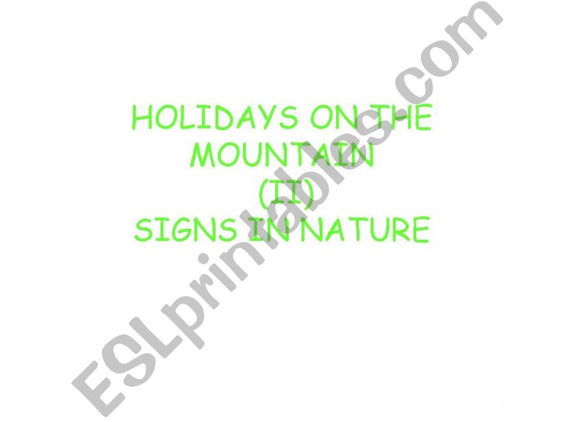signs in nature powerpoint