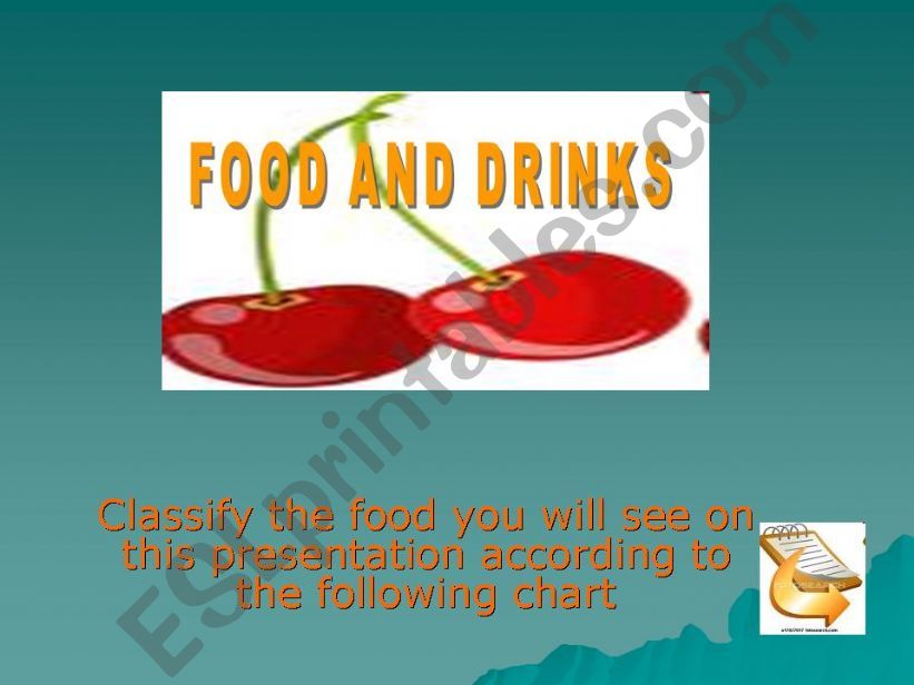 Classify food and drinks according to their category (1/2)