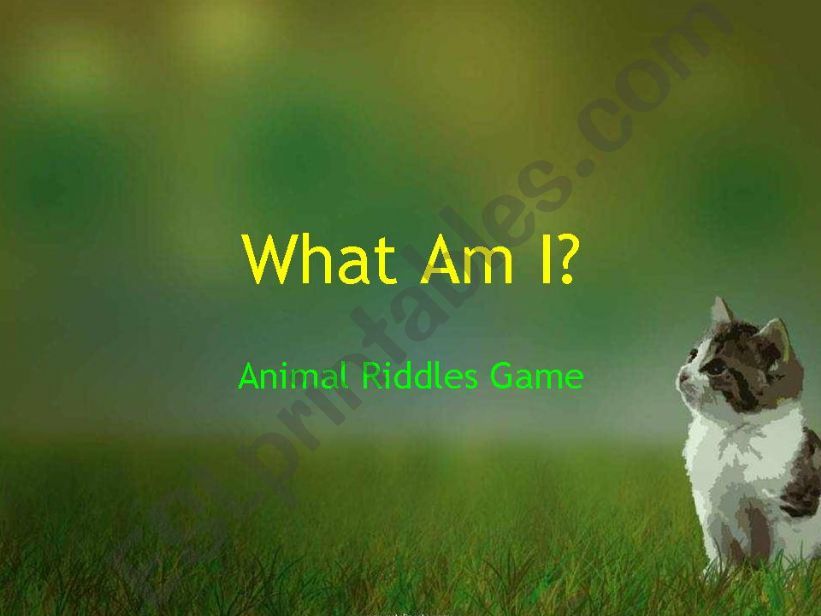Animal Riddles (FREE template)