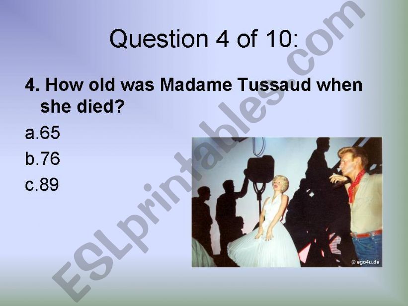 London Tour Quiz PART II powerpoint