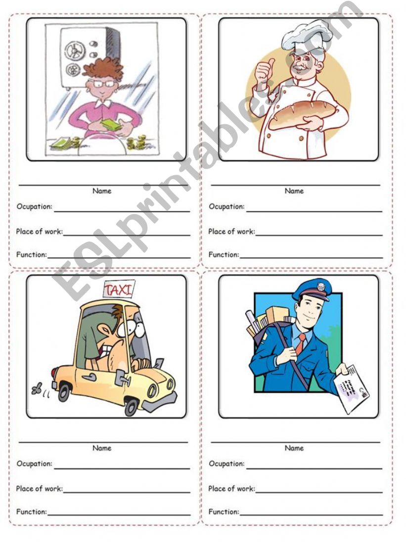 occupations cards 1 powerpoint