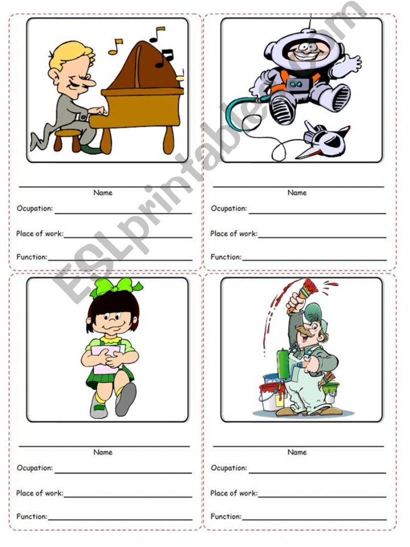 occupations cards 3 powerpoint
