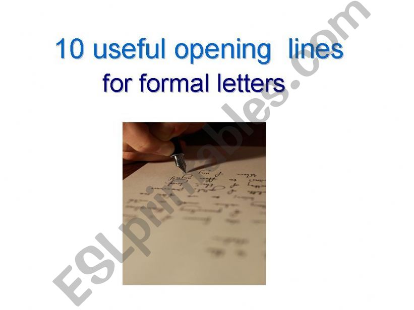 Formal letters, FCE writing - useful phrases
