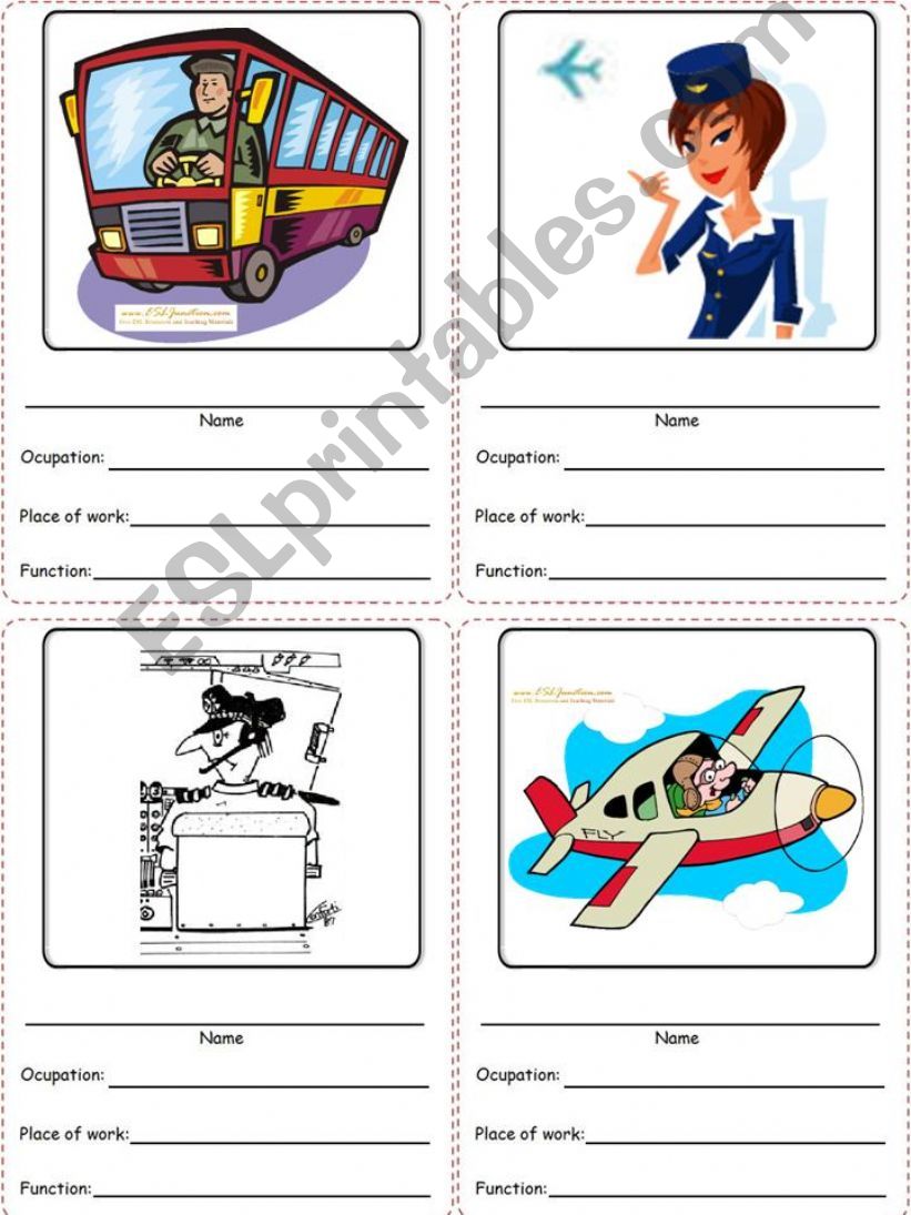 occupations cards 5 powerpoint
