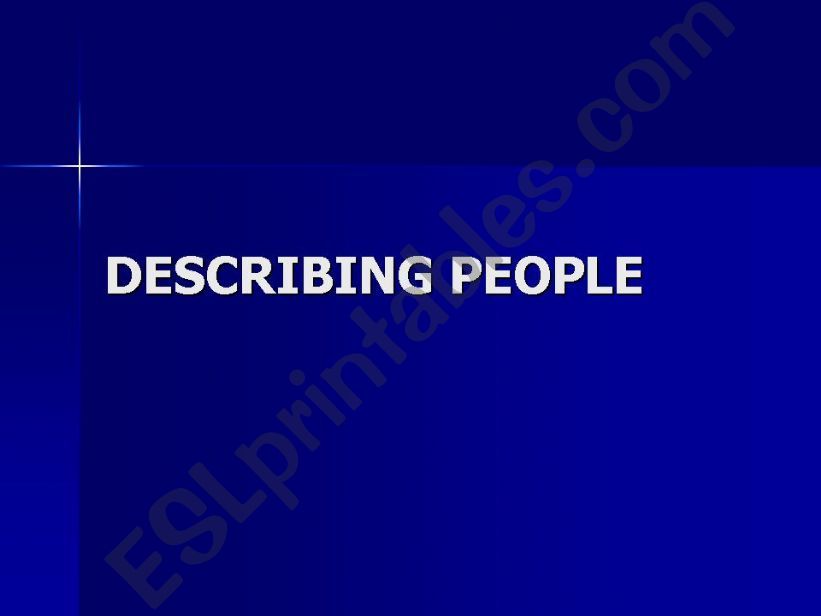 describing people powerpoint