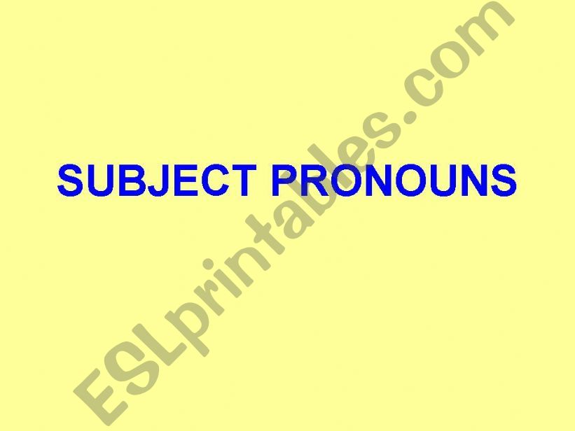 Subject Pronouns powerpoint