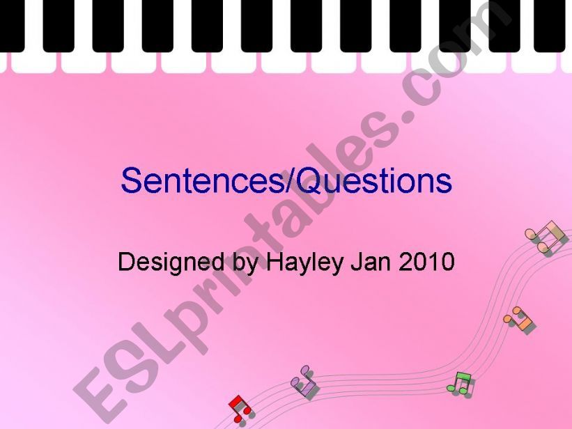 Sentences and Questions powerpoint