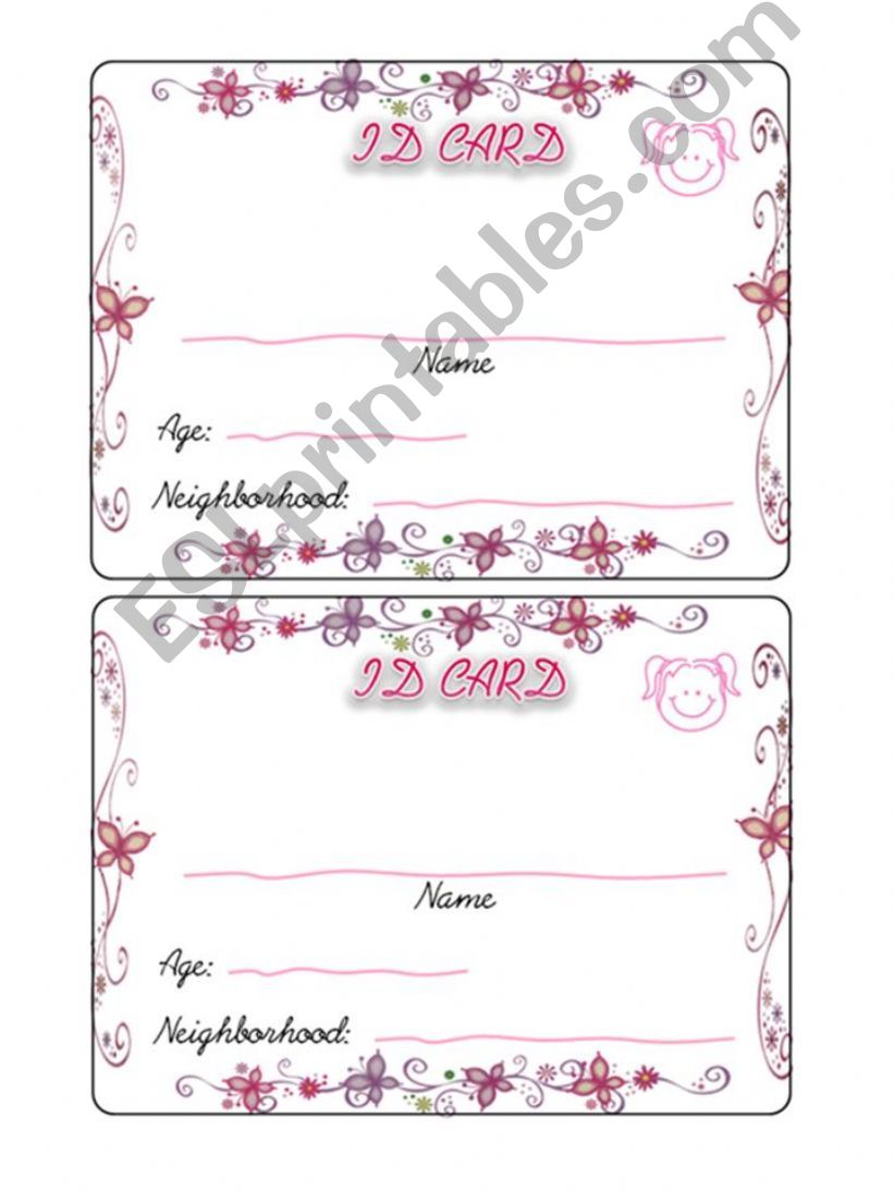ID Cards girls powerpoint