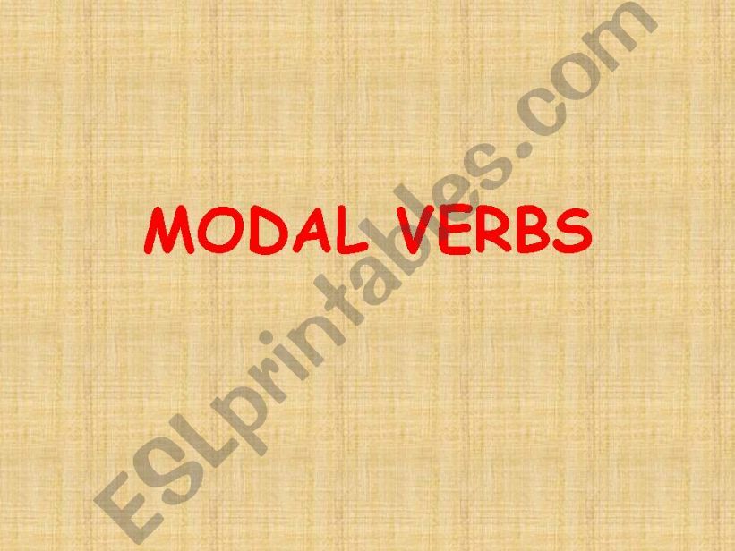 MODAL VERBS powerpoint