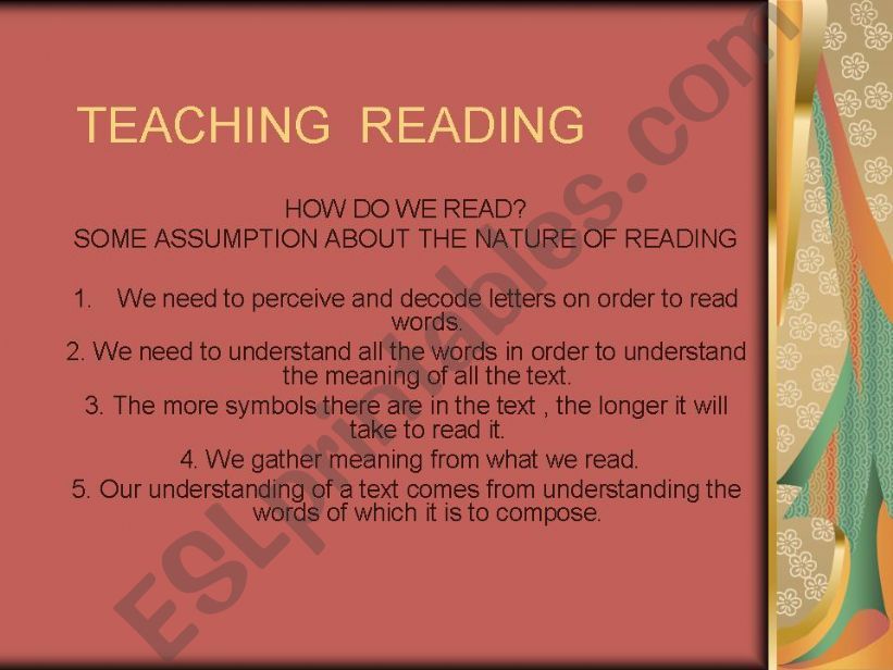 ELT methodology- Teaching reading
