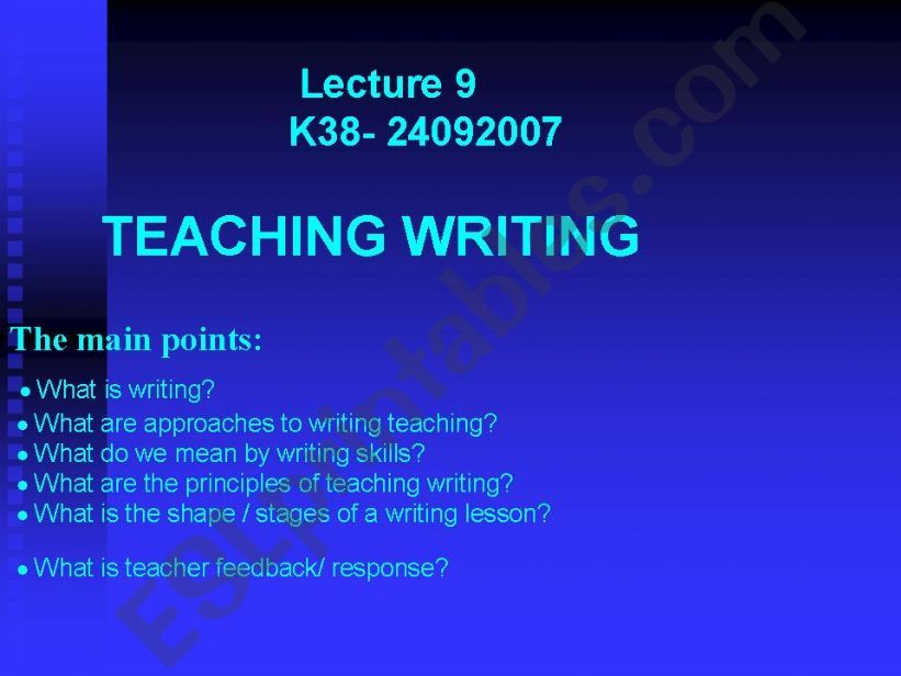 ELT methodology- Teaching writing