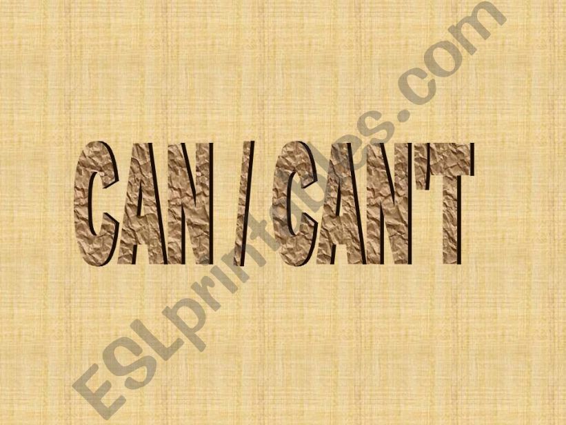 can or can´t powerpoint