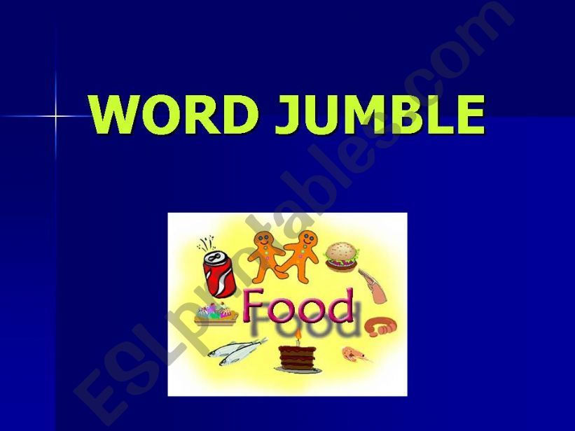 Food game - word jumble powerpoint