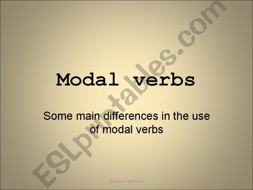 Modal verbs (main differences)