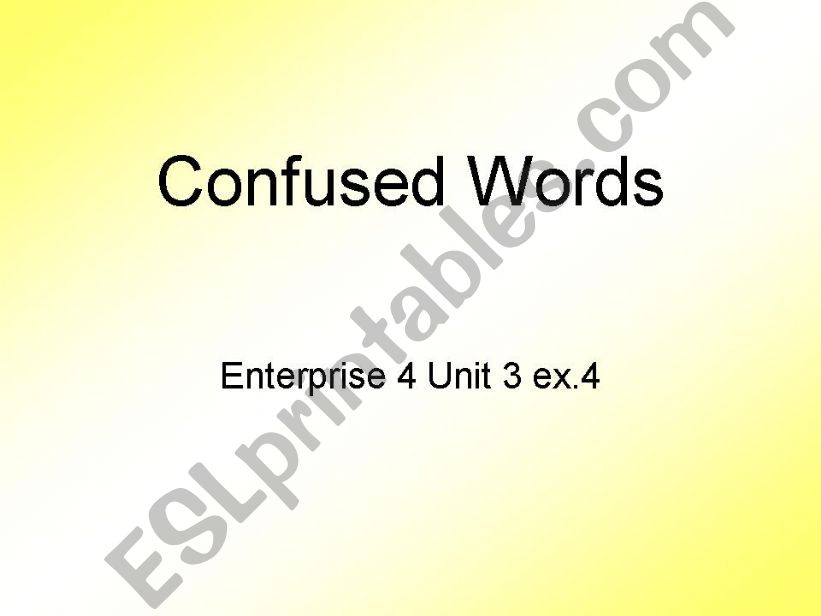 Confused words powerpoint