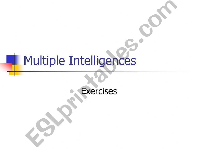 Multiple Intelligence powerpoint