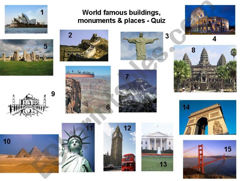 Famous buildings and monuments quiz