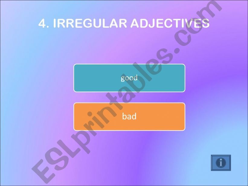 COMPARISON OF ADJECTIVES part 2