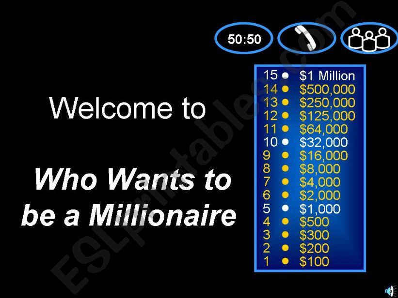 Who wants to be a millionaire??