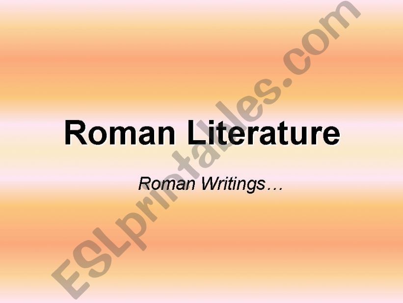 Roman Literature powerpoint