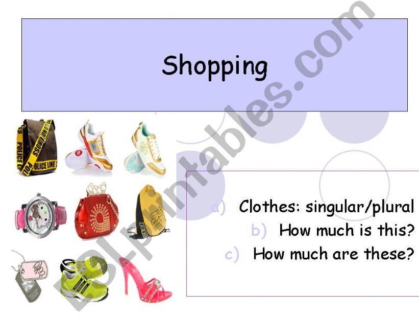 Shopping for clothes powerpoint