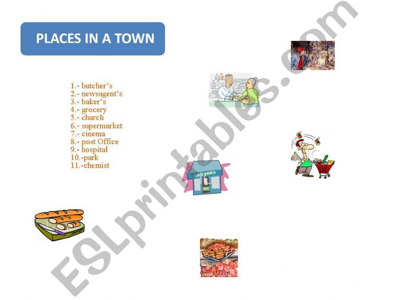 PLACES IN TOWN powerpoint