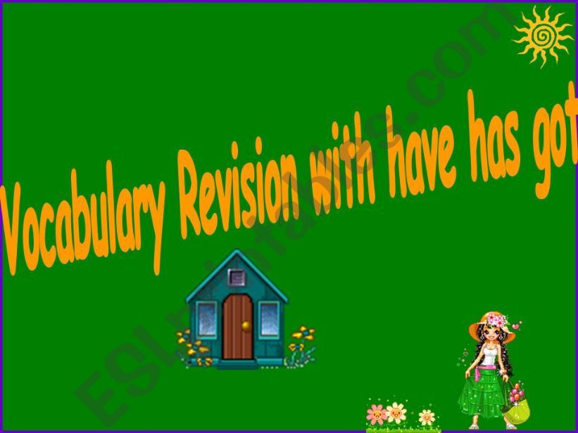 Vocabulary Revision with have or has got structrure