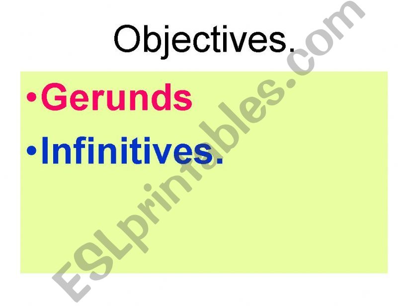 Gerunds and infinitives powerpoint