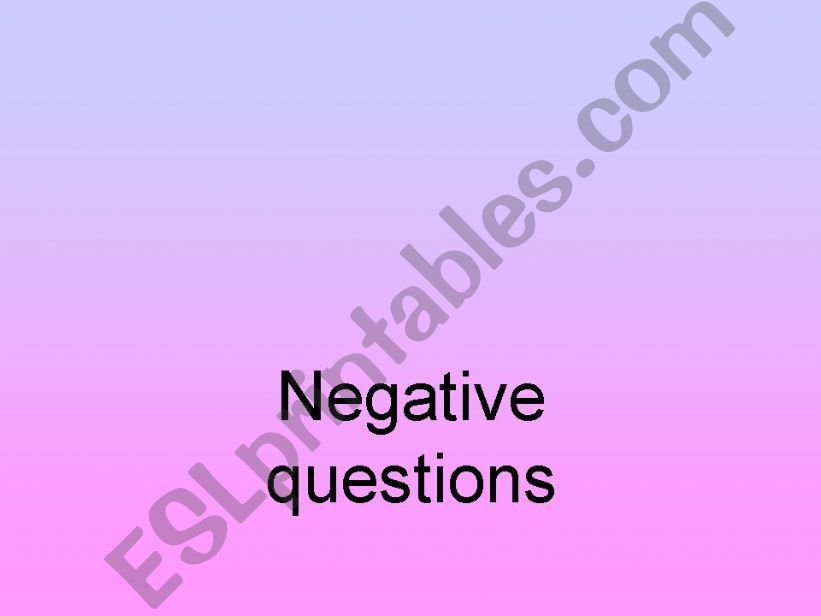 negative questions and responses