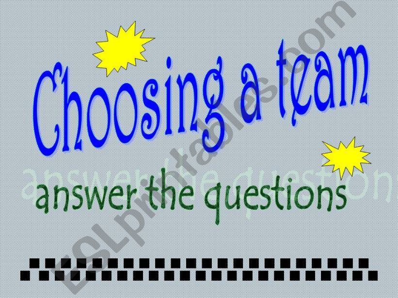 choosing a team powerpoint