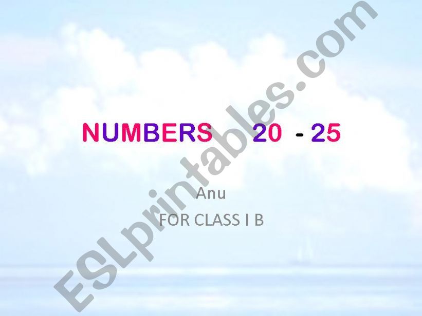 NUMBERS 20-25 powerpoint