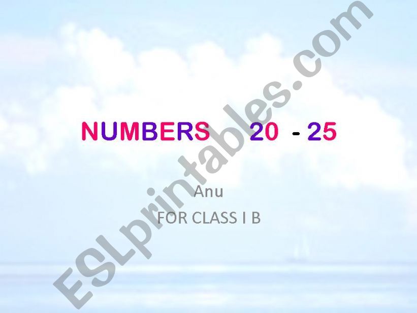 NUMBERS 20-25 powerpoint