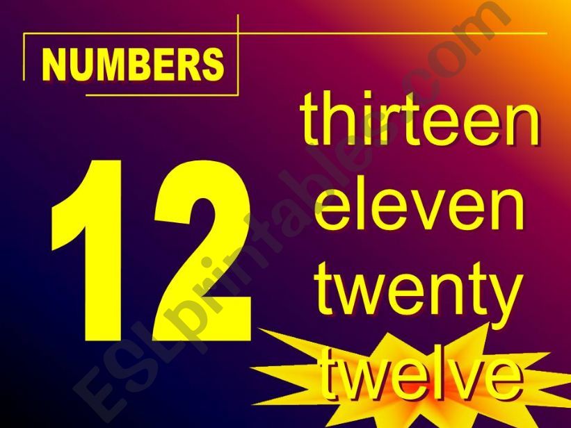 NUMBERS powerpoint