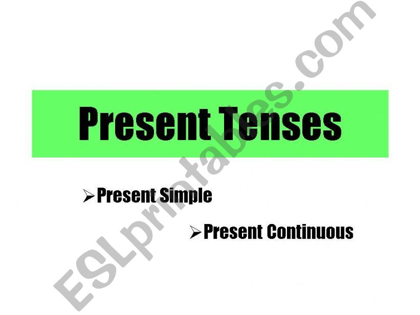 Present Tenses powerpoint