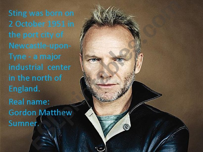 Sting. Lets speak about music.