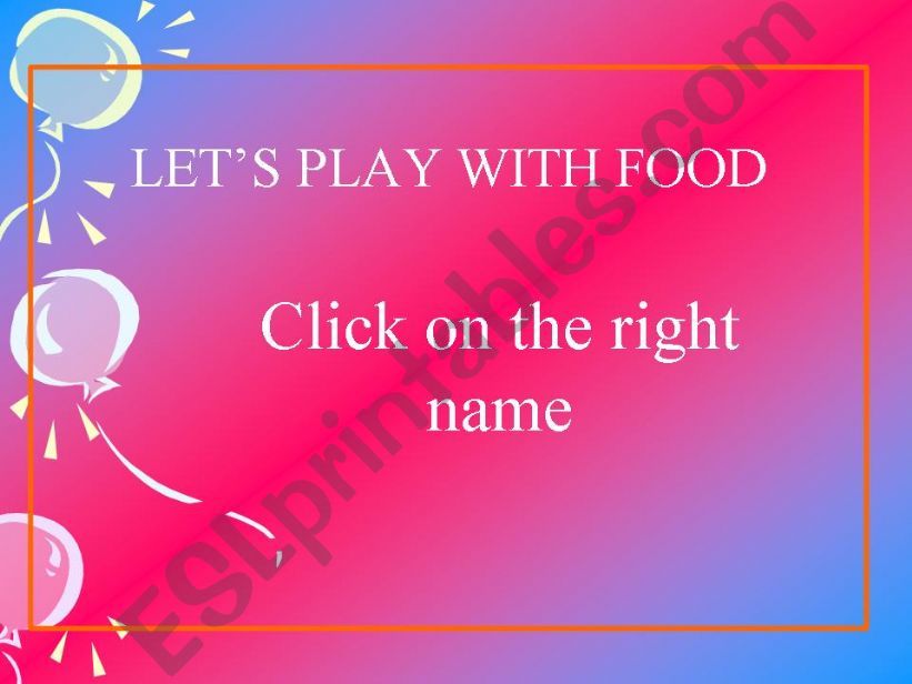 food game powerpoint