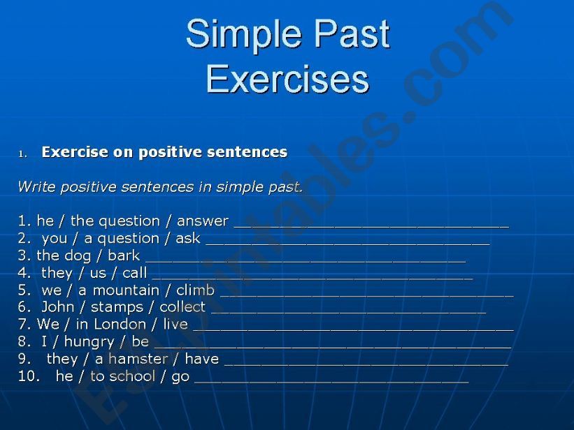 Simple Past. Exercises powerpoint