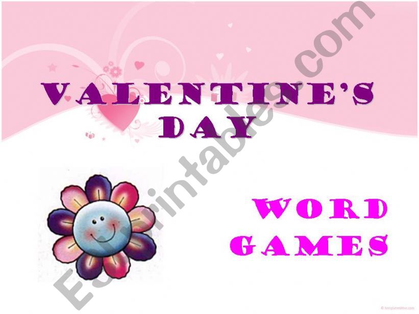 VALENTINES DAY - WORD GAMES powerpoint