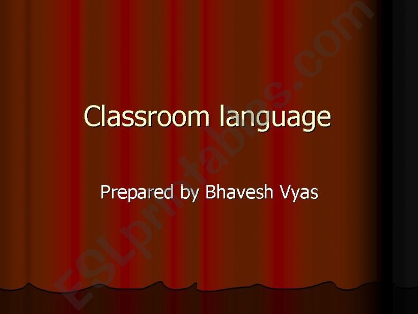 classroom language powerpoint