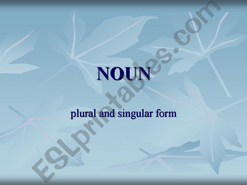 PowerPoint presentation on NOUNS