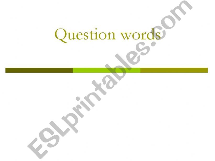 question words powerpoint