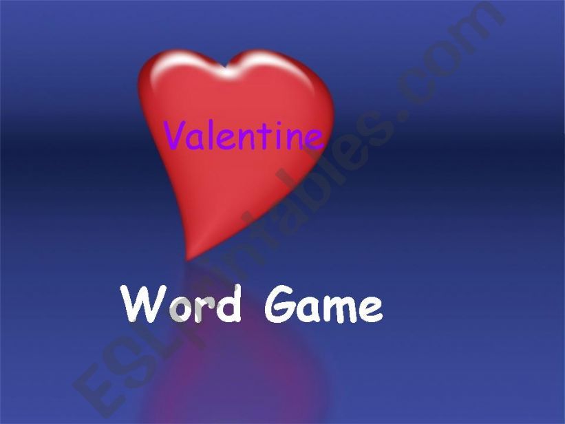 Word Game: Valentine powerpoint