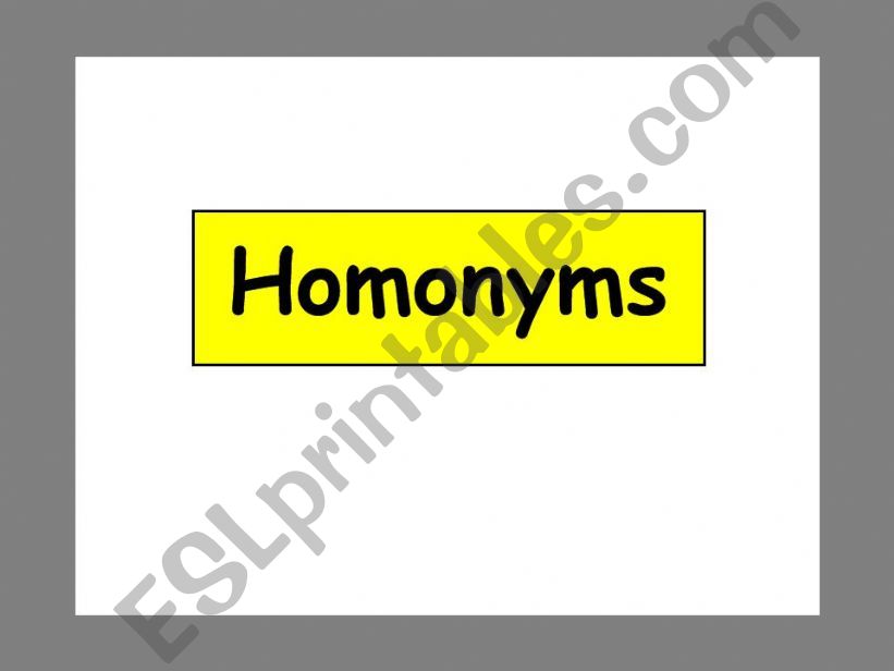 homonyms powerpoint