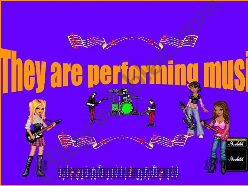 They are performing music powerpoint