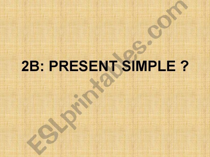 PRESENT SIMPLE QUESTIONS powerpoint