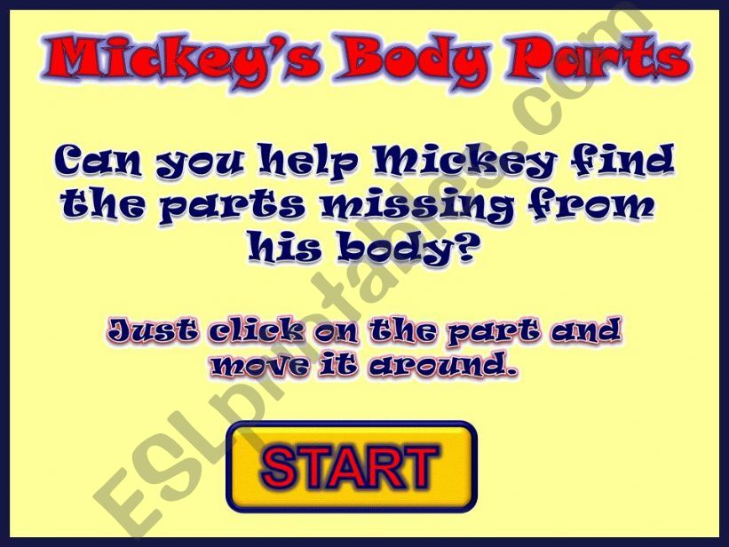 Mickeys Body Parts powerpoint