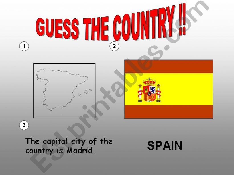 COUNTRIES (GAME: GUESS THE COUNTRY)