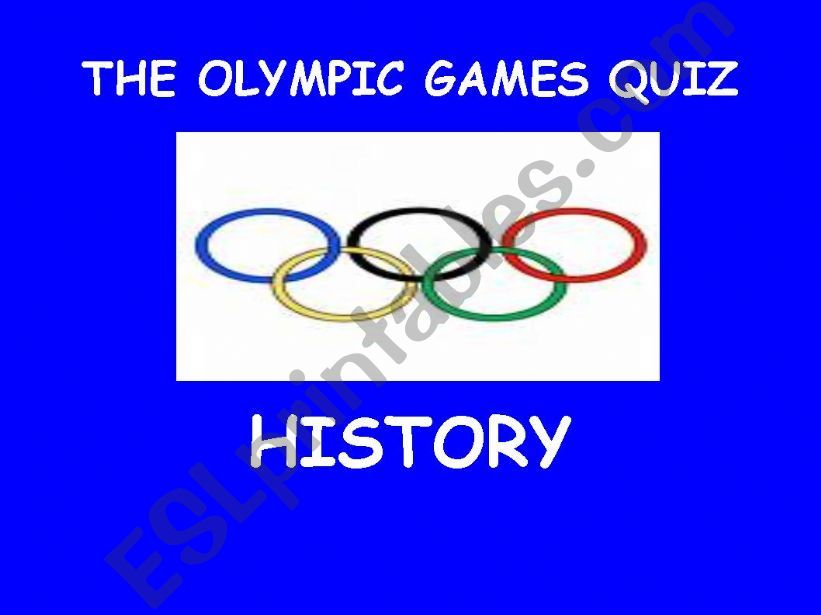THE OLYMPIC GAMES QUIZ powerpoint