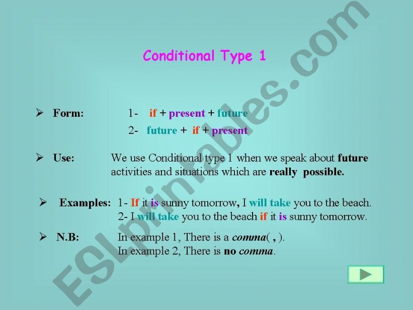 Conditional type 1 powerpoint