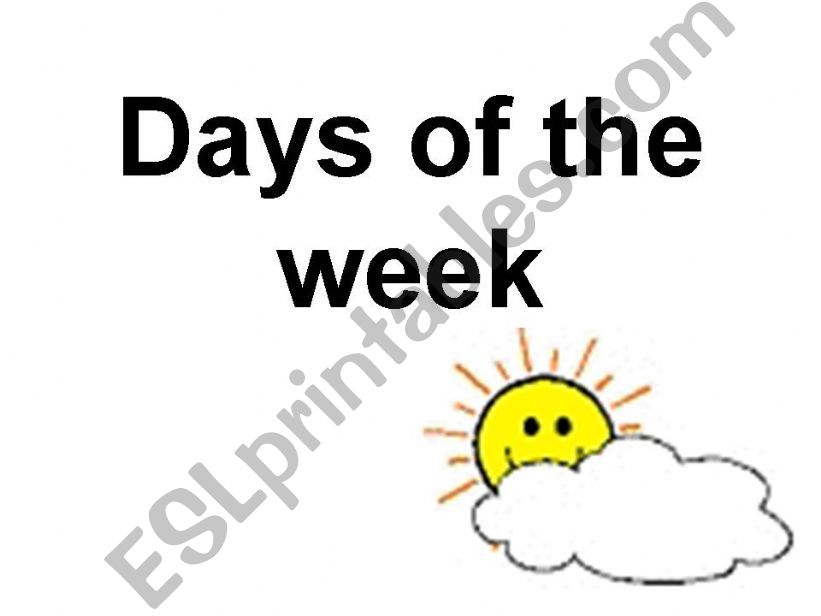 Days of the week powerpoint